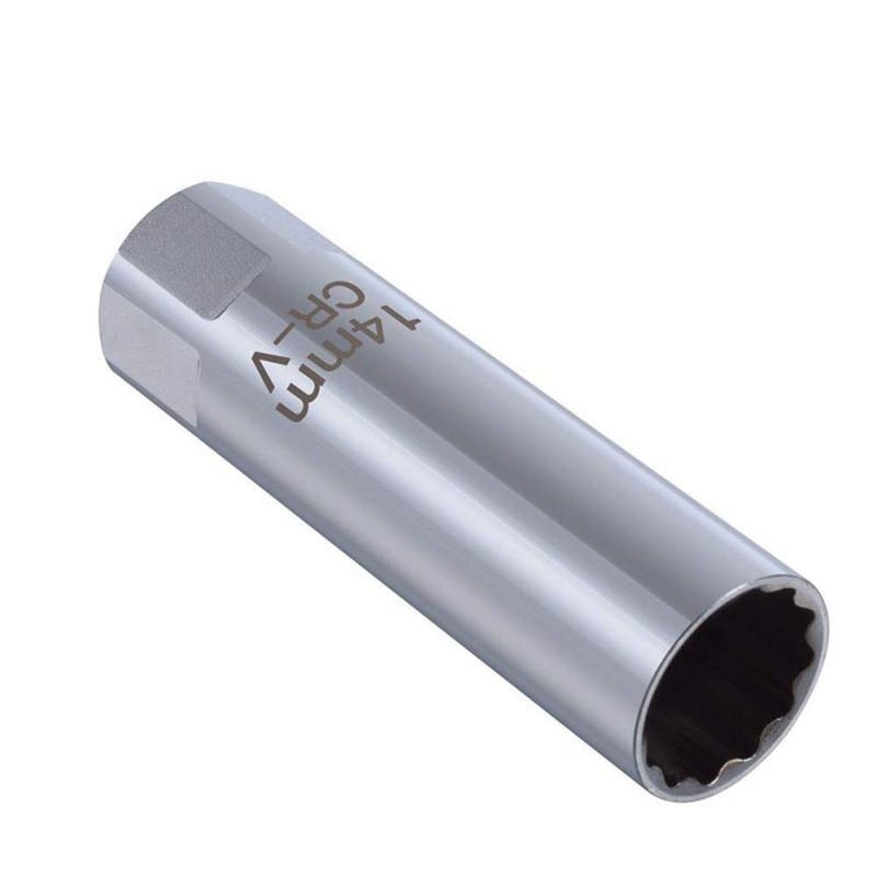 AKIRO 14mm Wrench Socket, 12-Point, 3/8", 14mm Thin Wall Spark Plug Socket for Spark Plug Socket Wrench - Image 4